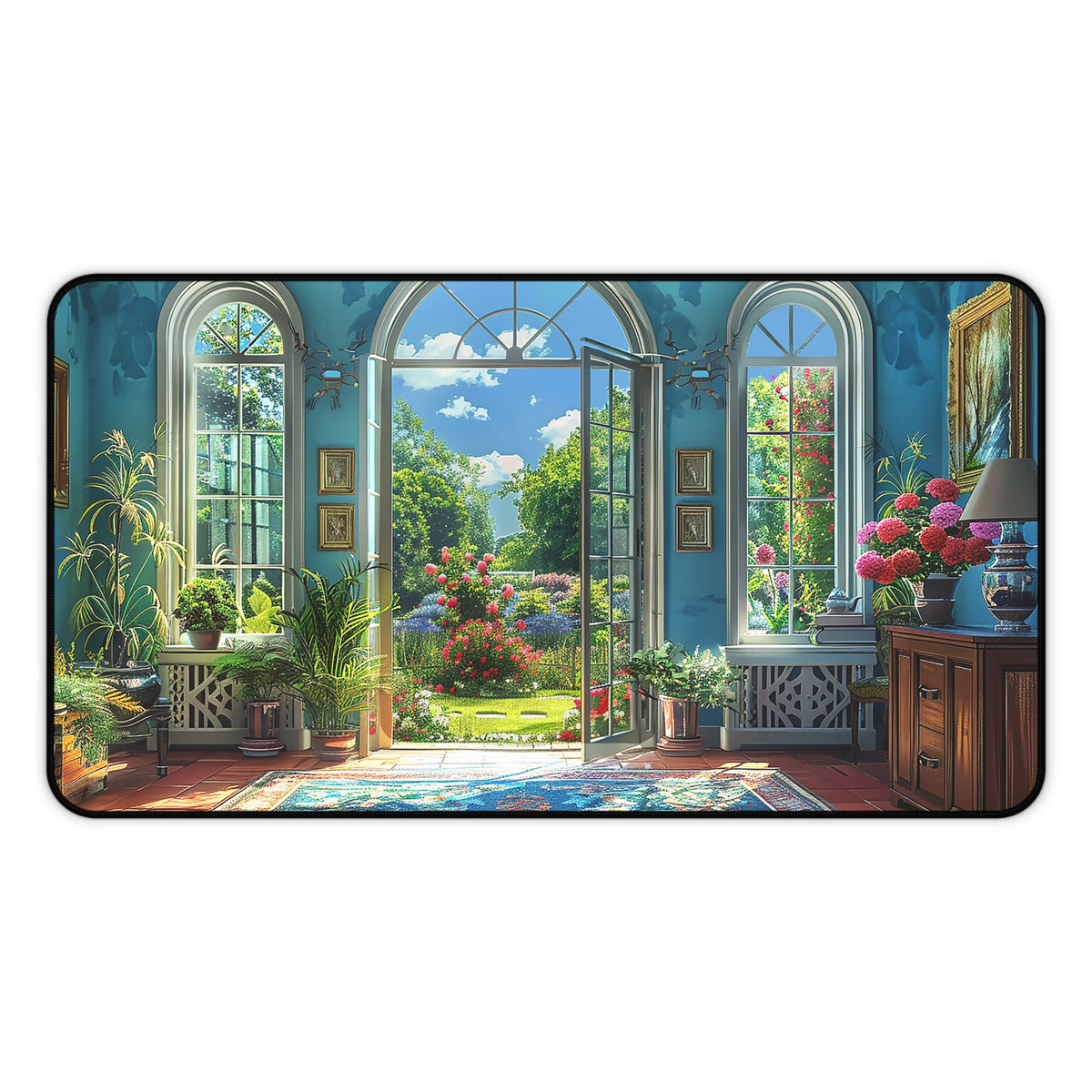 English Garden Room Elegance Desk Mat (Desk Pad) - Bring the Grandeur of the Garden Indoors! Available in 3 sizes.