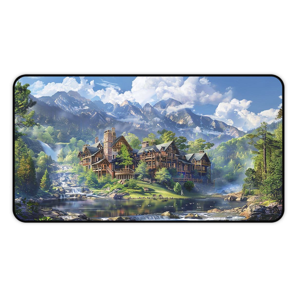 Grand Mountain Lodge Desk Mat (Desk Pad) - Luxury and Nature Unite at Your Desk! Available in 3 sizes.
