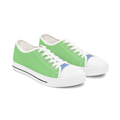 Meadow Stream Ladies' Two-Tone Low Top Sneakers - Step Into Tranquility – Where Meadow Green Meets Breezy Blue!