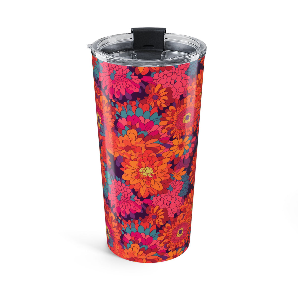 On Fire Flower Power Insulated Tumbler - 20 oz. Stainless Steel, Glossy Finish