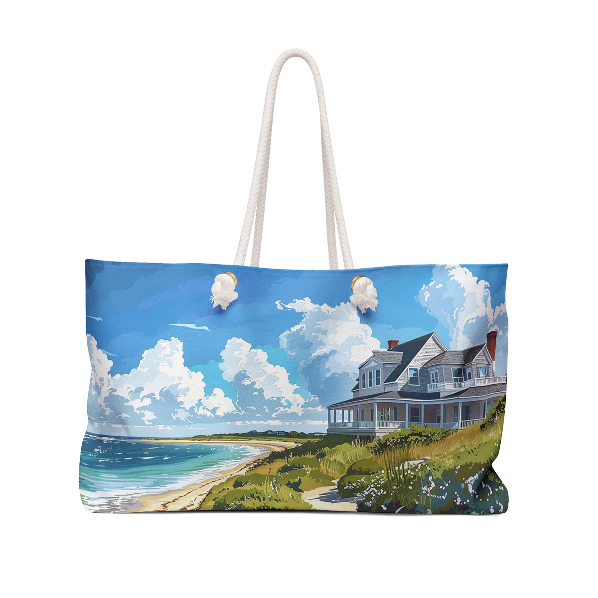 Nantucket Beach House Weekender Bag - Carry the Charm of Nantucket - Your Seaside Escape Awaits!