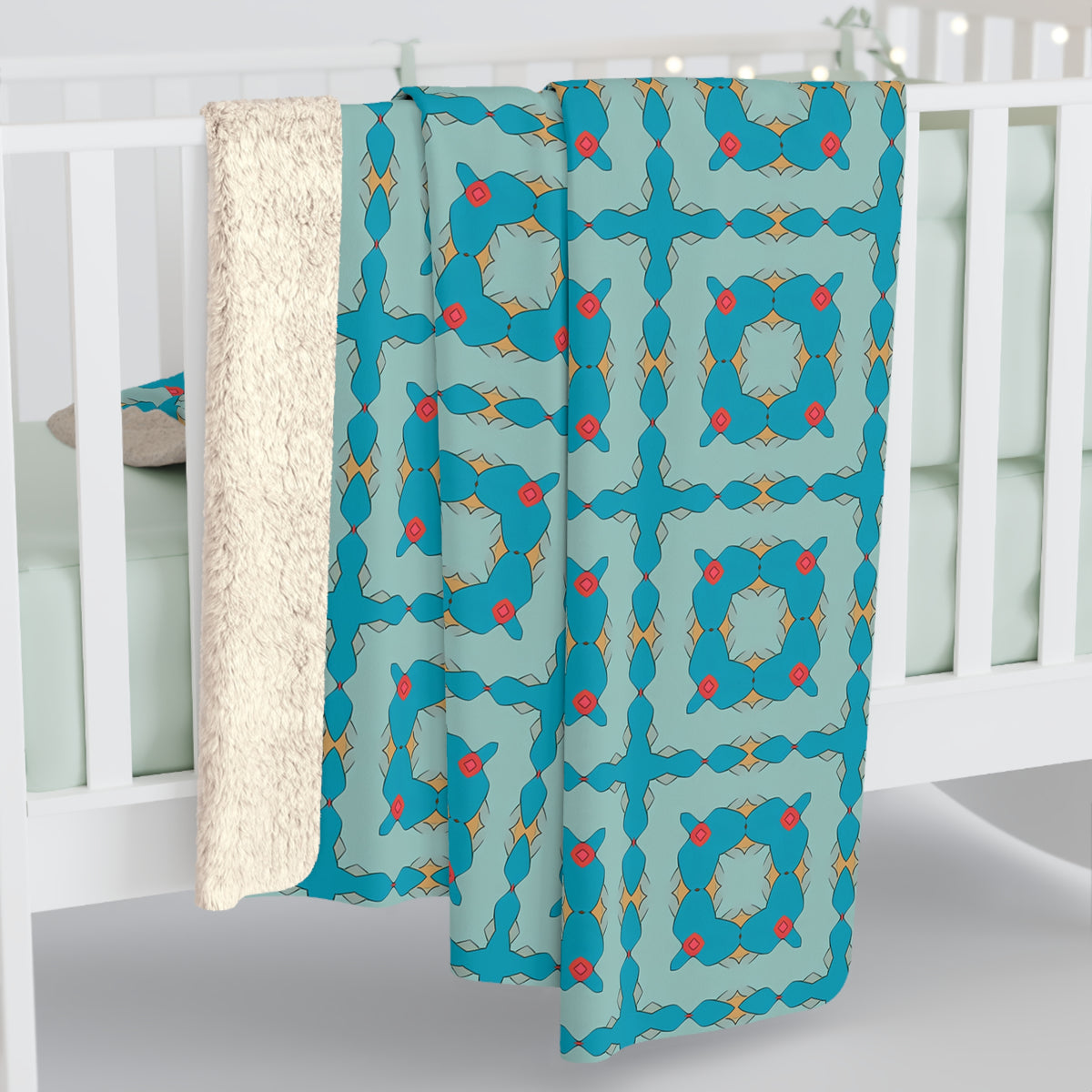 Southwestern Quilt Charm Sherpa Fleece Blanket - Wrap Yourself in Desert Dreams! Available in 2 sizes.