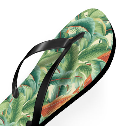 Tropical Old Miami Flip Flops. 5/8" Thick Comfortable Summer or Winter Gym/Sauna Footwear for Men, Women