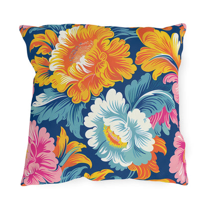 Chintz Charm Square Outdoor Pillow - Spun Polyester - Double-Sided Print - UV-Resistant - Water-Resistant - Available in 3 sizes.