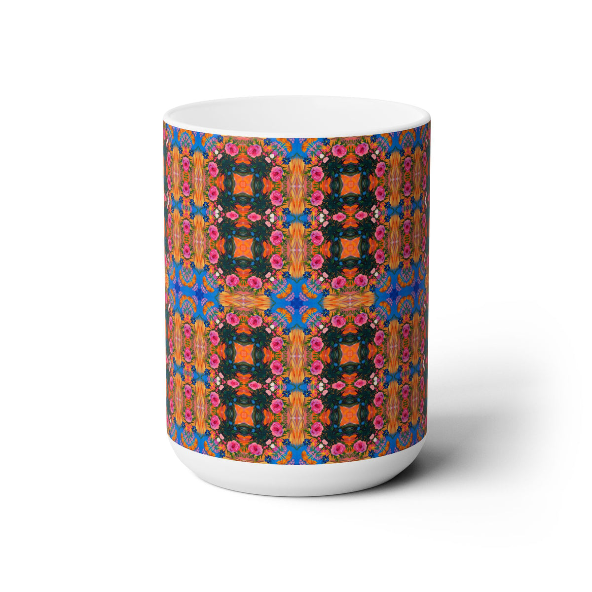 GeoGarden Ceramic Mug - 15 oz - Art on Every Side, Morning Approved.