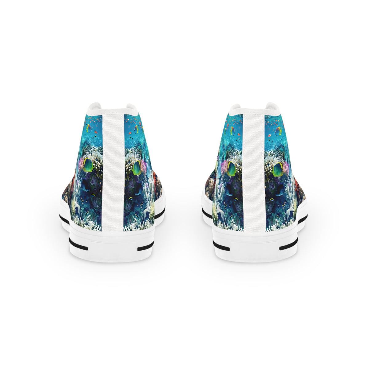Coral Gaze Men's High Top Sneakers - Journey Below and Beyond – Where Sea Meets Shore!