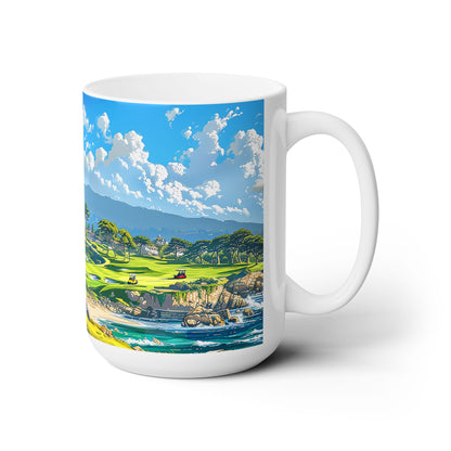 Pacific Cypress Golf Retreat Ceramic Mug - 15 oz - Sip in Style with our Coastal Golf Mug!