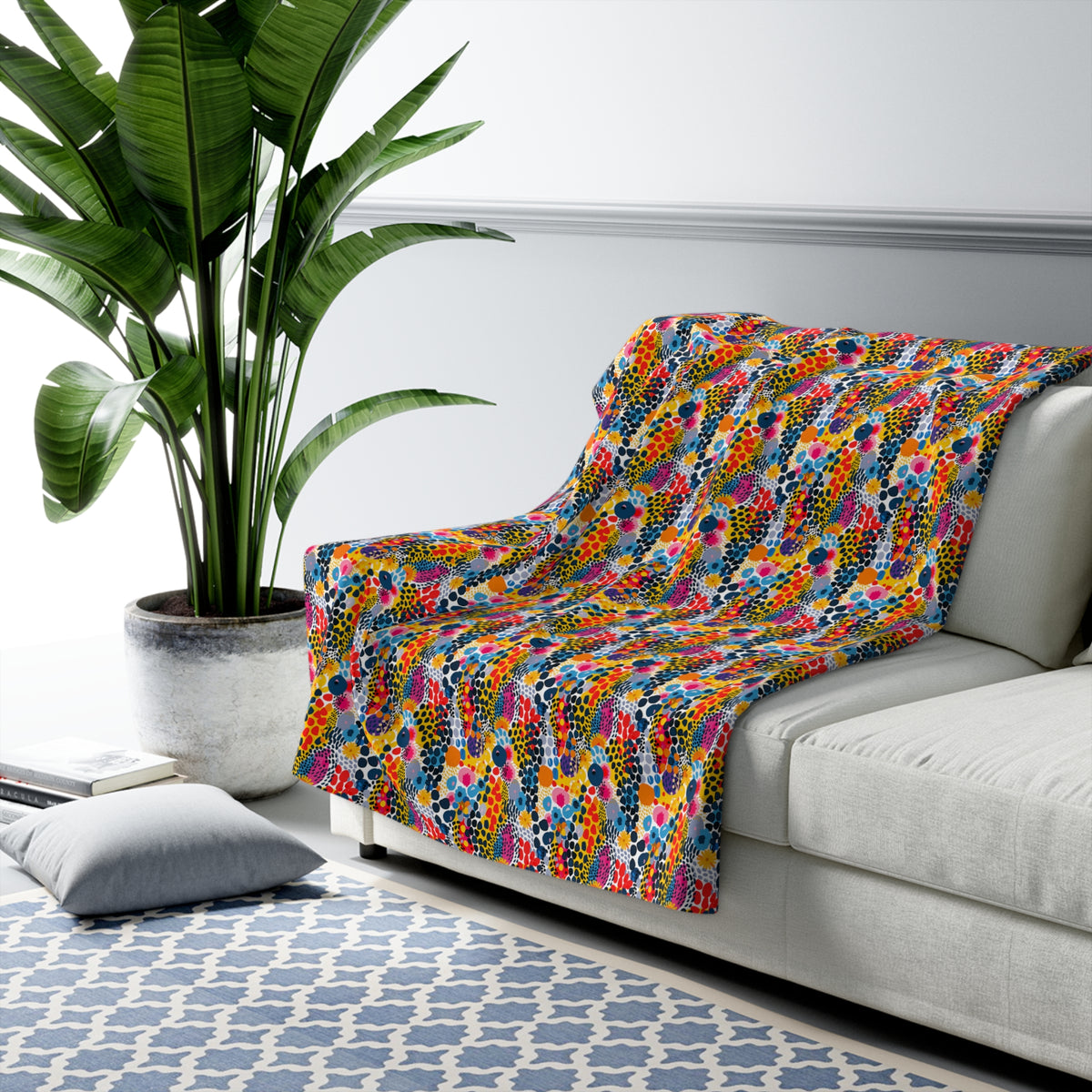 ColorSplash Pop Sherpa Fleece Blanket - Wrap Yourself in a Burst of ARt - ColorSplash Pop Sherpa Fleece! Available in 2 sizes.