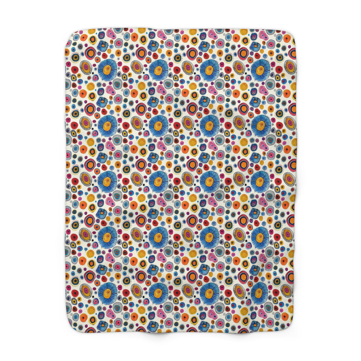 Primordial Desert Life Sherpa Fleece Blanket - Embrace the Enigma: Primordial Desert Life - Wrap Yourself in the Mysteries of the Microscope! Available in 2 sizes.