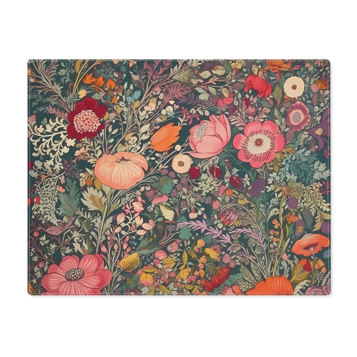 Renaissance Fall Floral Placemat - Bring the Serenity of the Renaissance to Your Table! Cotton Twill - 18" x 14"