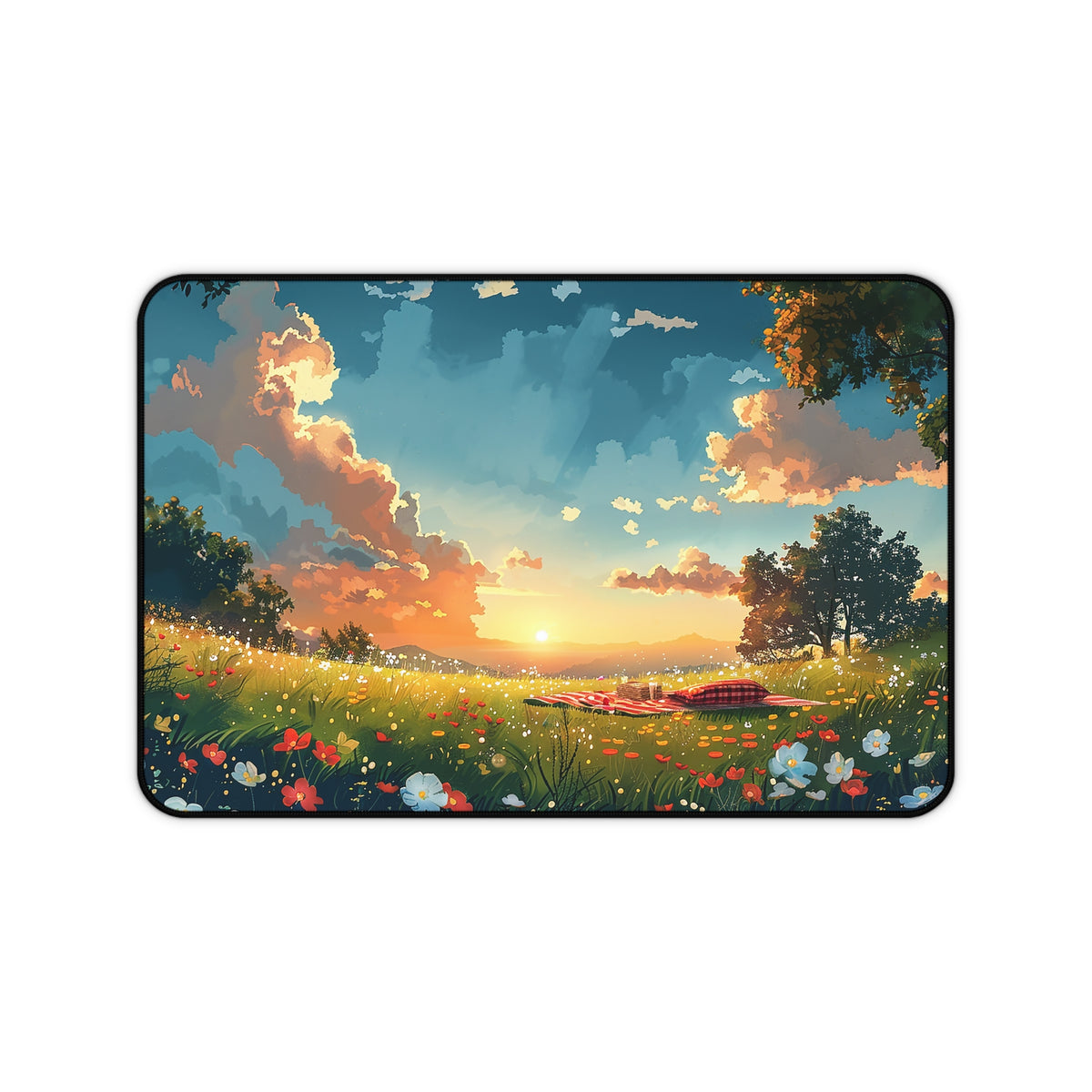 Meadow Picnic Desk Mat (Desk Pad) - Design Your Desk with Daisies - Work Where the Grass is Greener! Available in 3 sizes!
