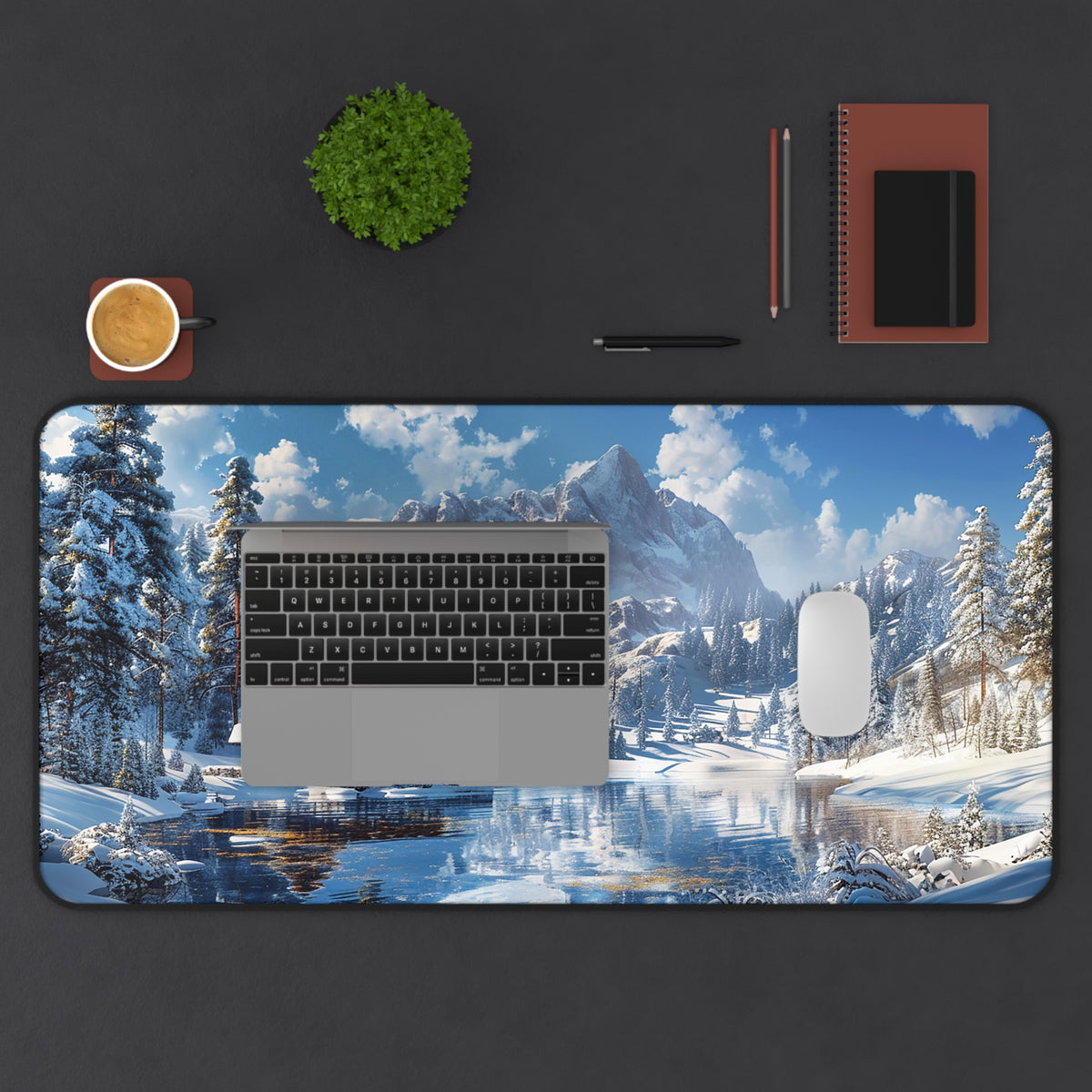 Winter Wonderland Retreat Desk Mat (Desk Pad) - Escape to a Winter Wonderland with Every Task! Available in 3 sizes.