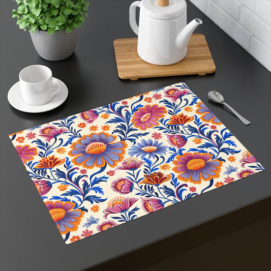 Regal Blossom Placemat - Bring Victorian Floral Elegance to Your Table! Cotton Twill - 18" x 14"
