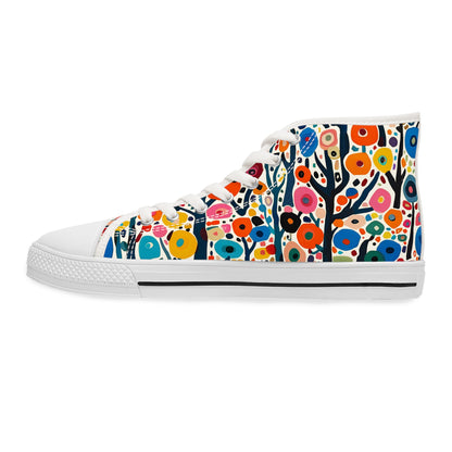 Poppy Forest Ladies' High Top Sneakers - Nature Meets Artistry - Poppy Forest!