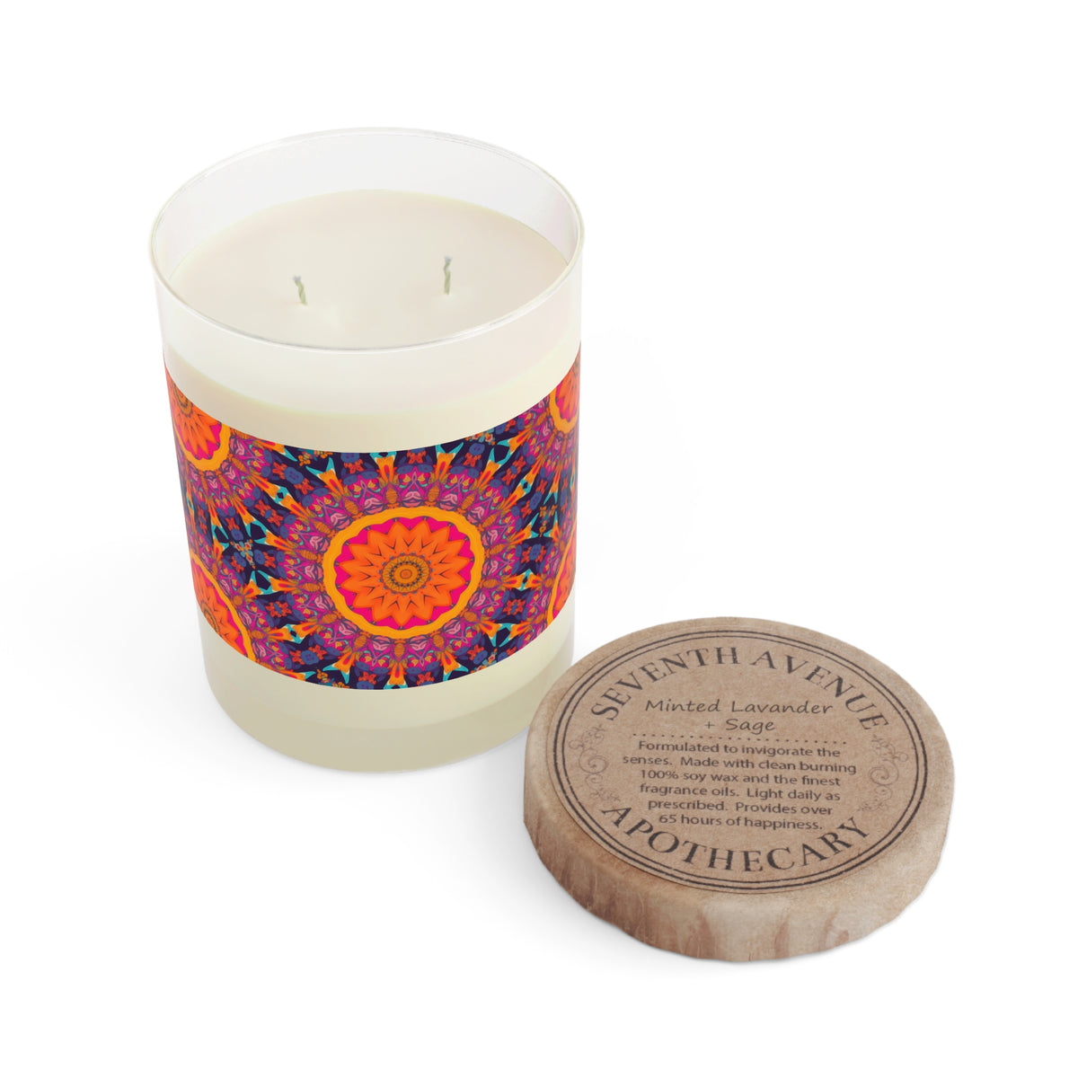Fiery Mosaic Magic 100% Soy Wax Scented Candle - 11 oz. Full-Glass, Phthalate-Free & Lead-Free - Three Fragrance Options