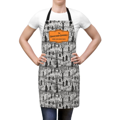 Spooky Gothic Cemetery Chic Halloween Adult Apron - The Graveyard Gourmet's Choice, Halloween Adult Bib Apron, Eat Drink & Be Scary in Style!