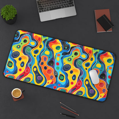 Groovy Splash Desk Mat (Desk Pad) - Bring the Funk of the '60s to Your Desk! Available in 3 sizes.