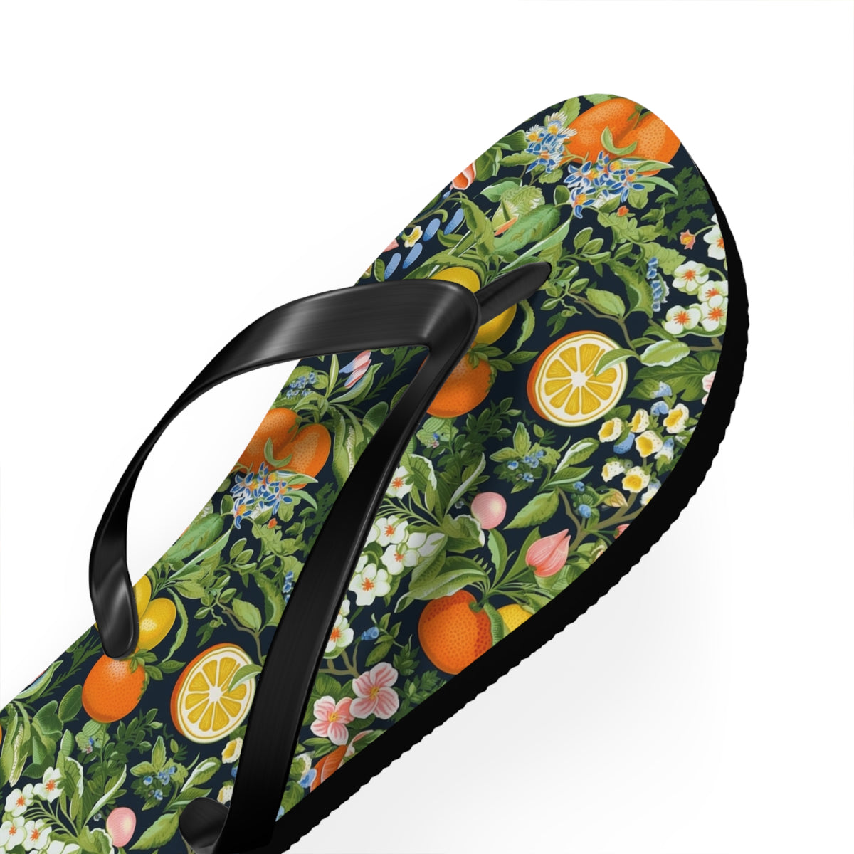 Noble Citrus Mosaic Flip Flops - 5/8" Thick Comfortable Summer or Winter Gym/Sauna Footwear for Men, Women.
