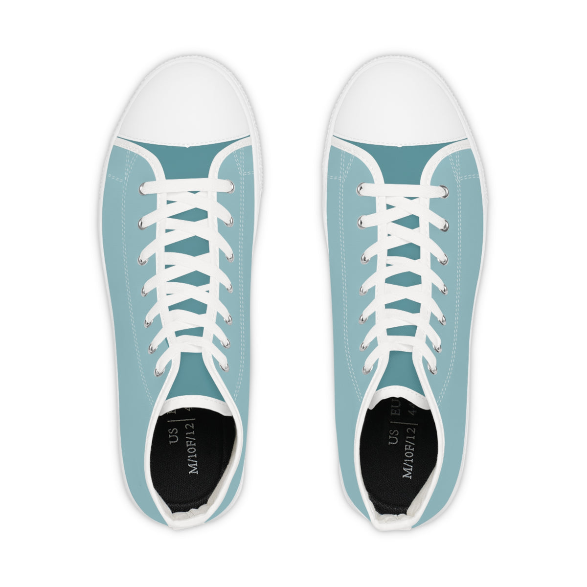 Glacial Ocean Men's Two-Tone High Top Sneakers - Step Into Arctic Cool – Where Pristine Ice Meets Ocean Depth!