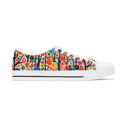 Poppy Forest Ladies' Low Top Sneakers - Step into Nature's Art! It's a Poppy Forest!