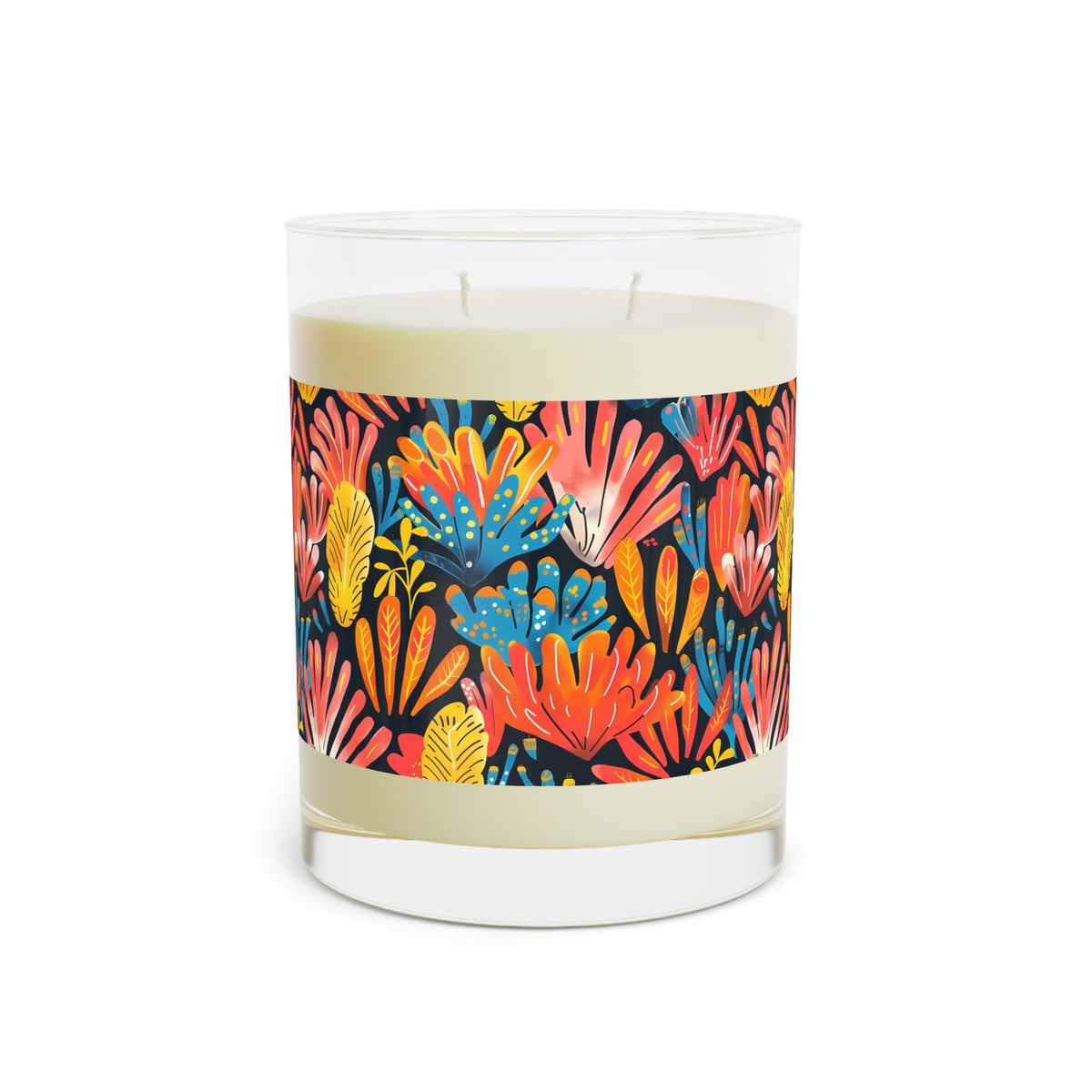 Coral Plume 100% Soy Wax Scented Candle - 11 oz. Full-Glass, Phthalate-Free & Lead-Free - Three Fragrance Options