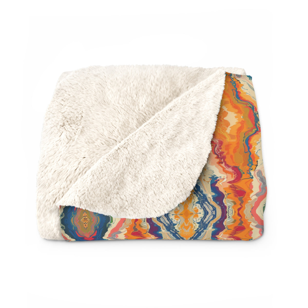 Canyon Mosaic Sherpa Fleece Blanket - Snuggle into the Hidden Wonders of Canyon Mosaic Comfort - Where Nature's Geometry Meets Cozy Chic! Available in 2 sizes.