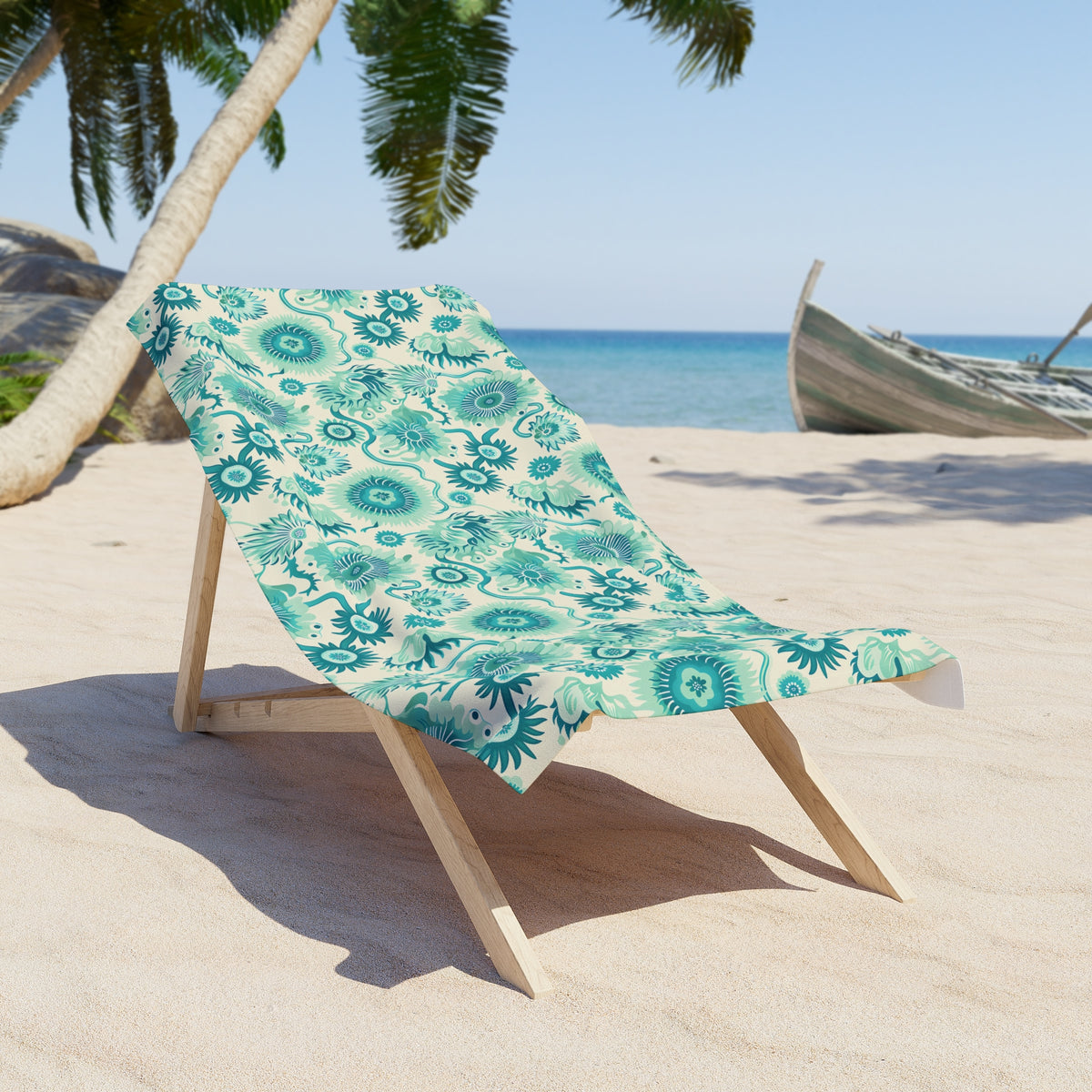 Surreal Sea Garden Luxurious Designer Beach Towel  - Float Away in Dreamy Teal Bliss! Available in 2 sizes.