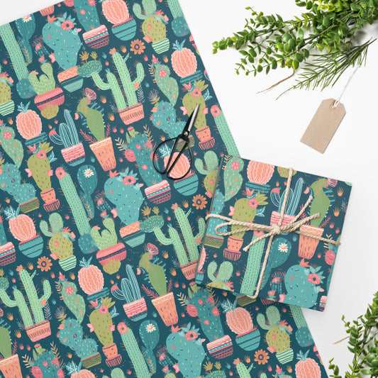 Cactus Cacophany Wrapping Paper. Add a Whimsical Cactus Touch to Your Gift! Available in 2 sizes.