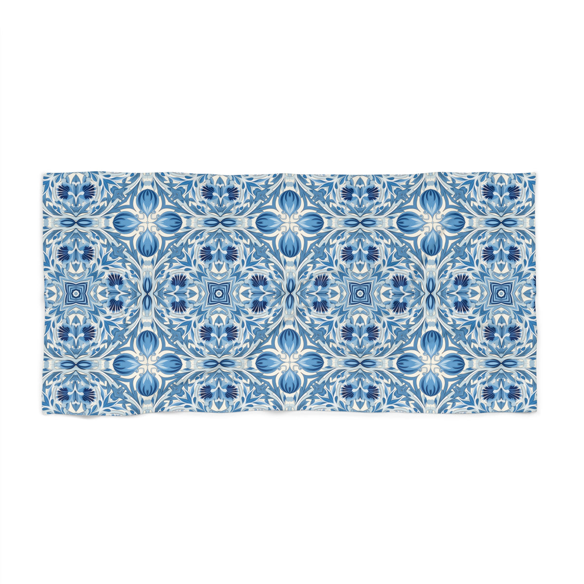 Dutch Blue Tile Luxurious Beach Towel - Inspired by Classic Delft Blue Pottery. Available in 2 sizes.