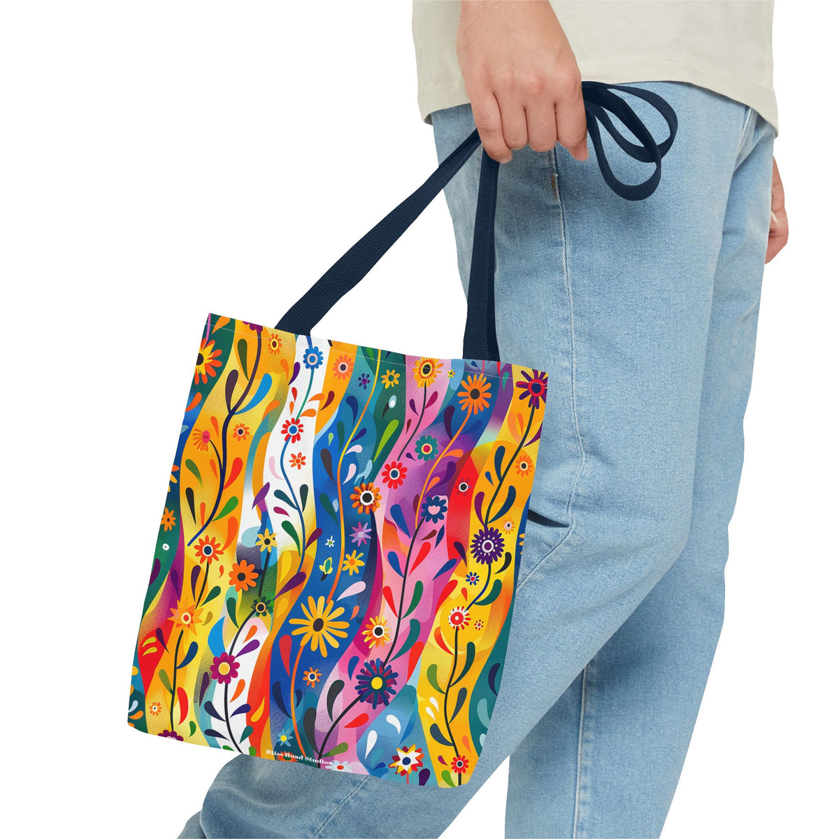 Floral Rhythms Tote Bag - Carry Creativity - Brighten Your Day with Every Step! Available in 3 sizes.
