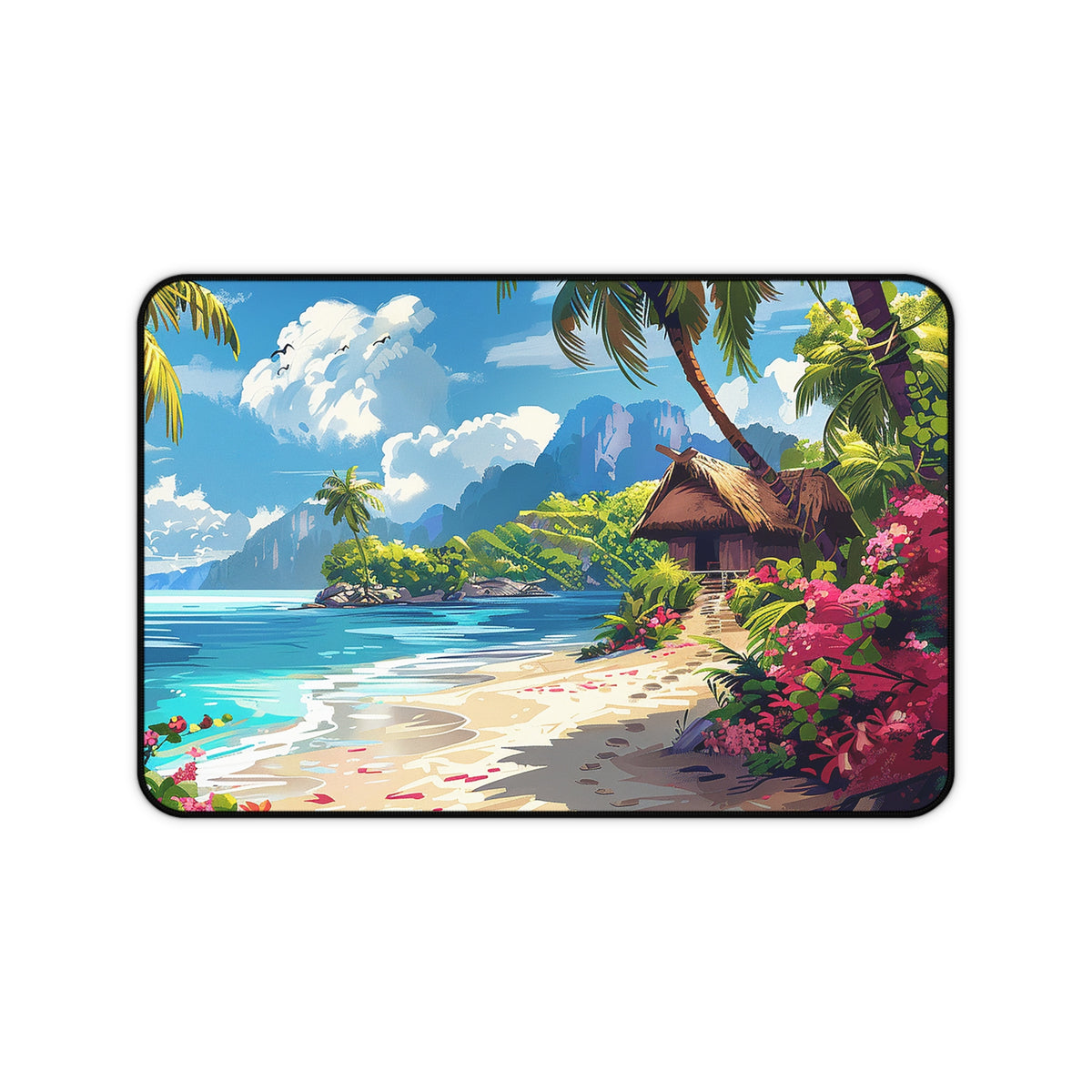 Bougainvillea Island Paradise Desk Mat (Desk Pad) - Escape to a Tropical Oasis with Every Task! Available in 3 sizes.