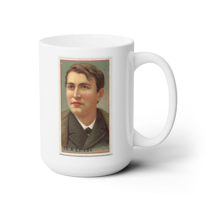Inventor Series: Thomas Edison Ceramic Mug - 15 oz - 1% Inspiration, 99% Caffeination!