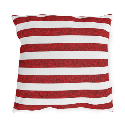Sparkle Stripes Square Outdoor Pillow - Spun Polyester - Double-Sided Print - Concealed Zipper - Available in 3 sizes.