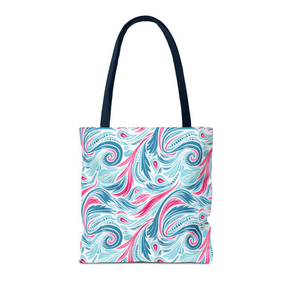 Teal Tide Twirl Tote Bag - Go Through Life with Coastal Charm! Available in 3 sizes.
