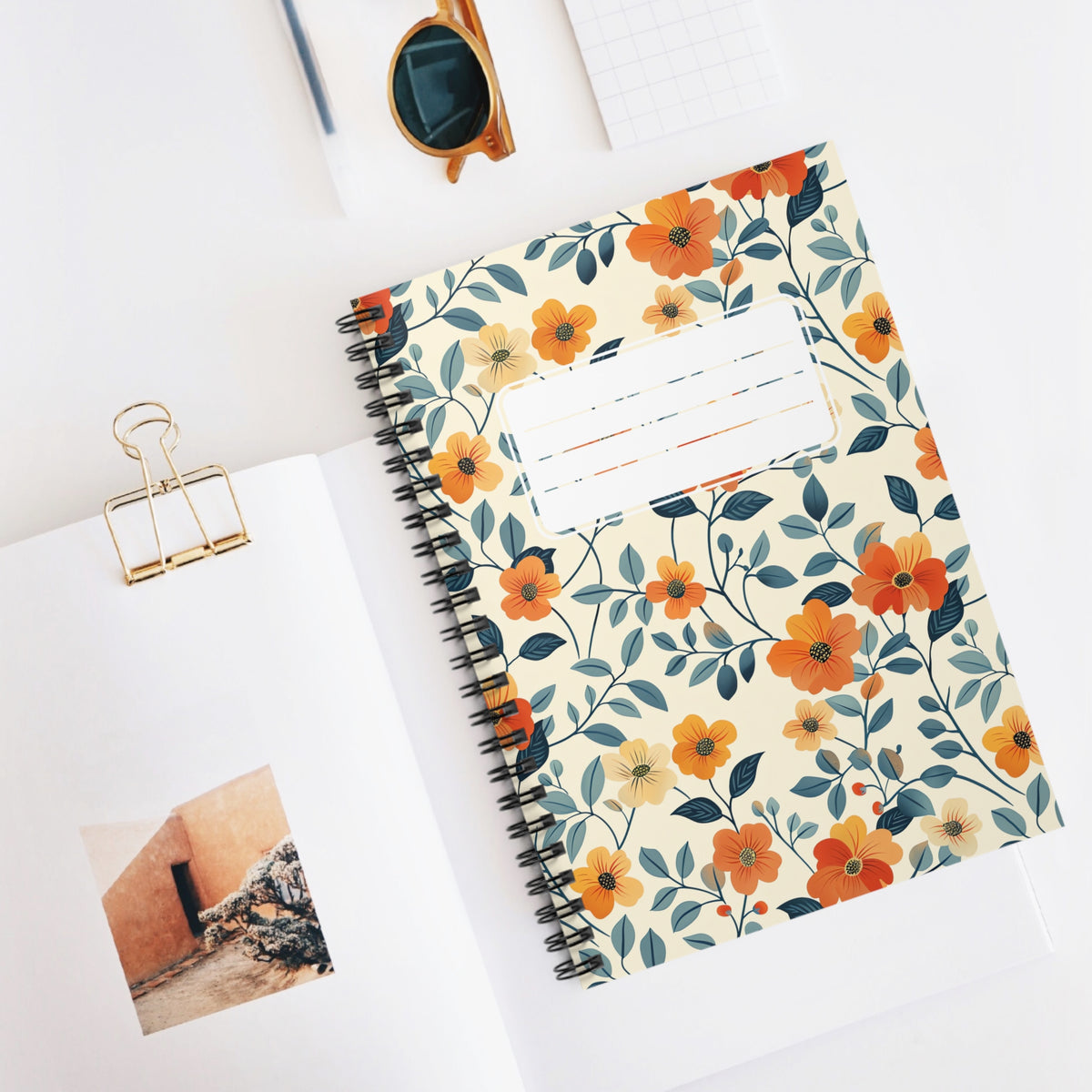 Amber Breeze Chic Spiral Notebook - Ruled Line - Embrace Nostalgic Warmth – Amber Bliss in Every Page!