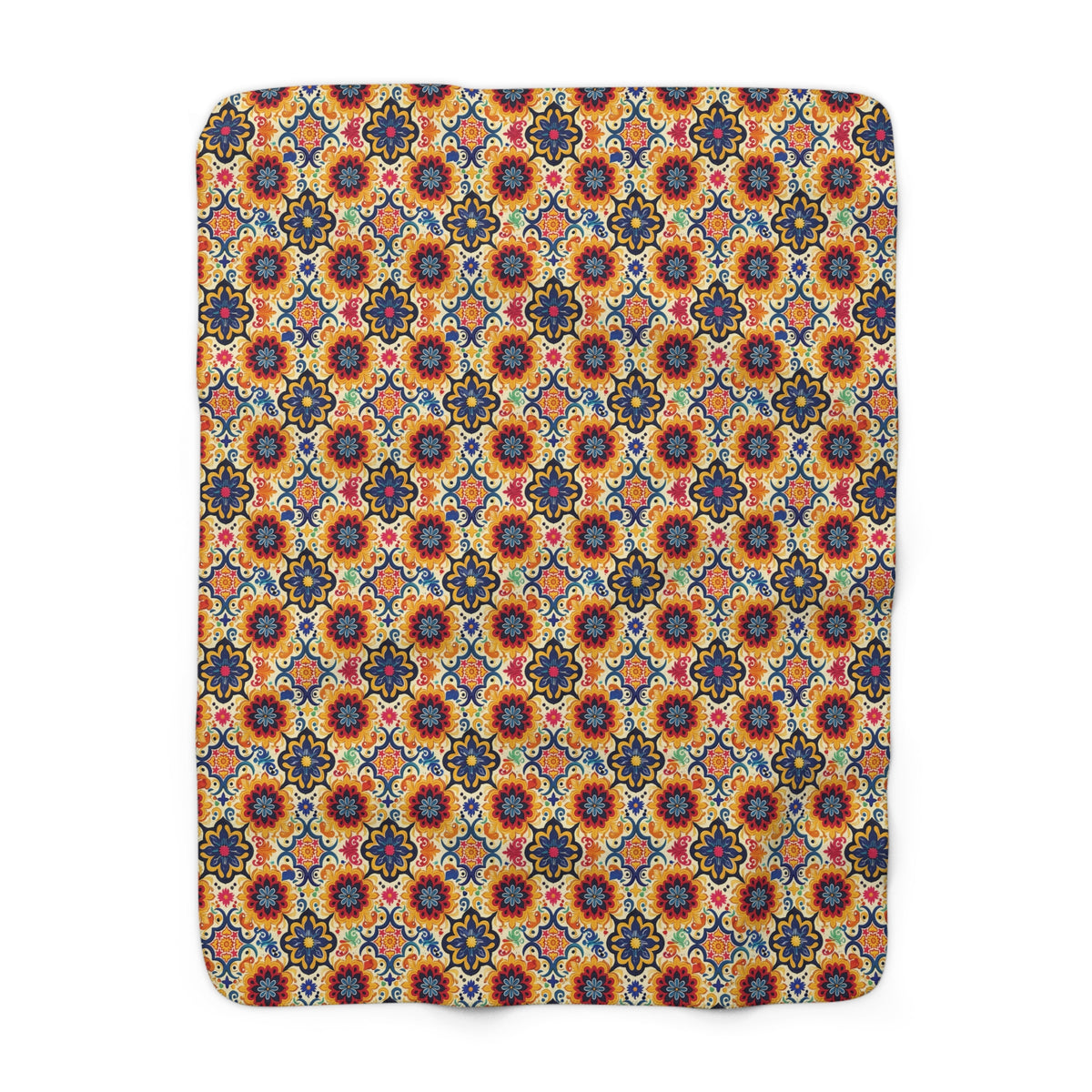 Moorish Mosaic Majesty Sherpa Fleece Blanket - Wrap Yourself in Worldly Elegance - Where History Meets Home Comfort! Available in 2 sizes.