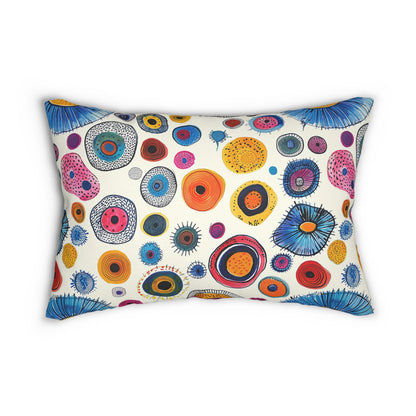 Primordial Desert Life Lumbar Pillow - Spun Polyester - Double-Sided Print - Concealed Zipper - Lumbar size: 20" x 14"