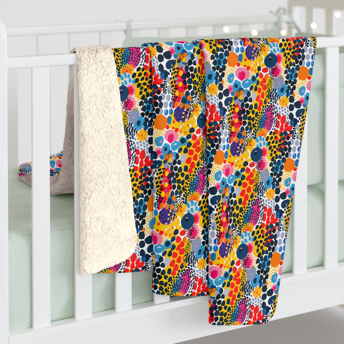 ColorSplash Pop Sherpa Fleece Blanket - Wrap Yourself in a Burst of ARt - ColorSplash Pop Sherpa Fleece! Available in 2 sizes.