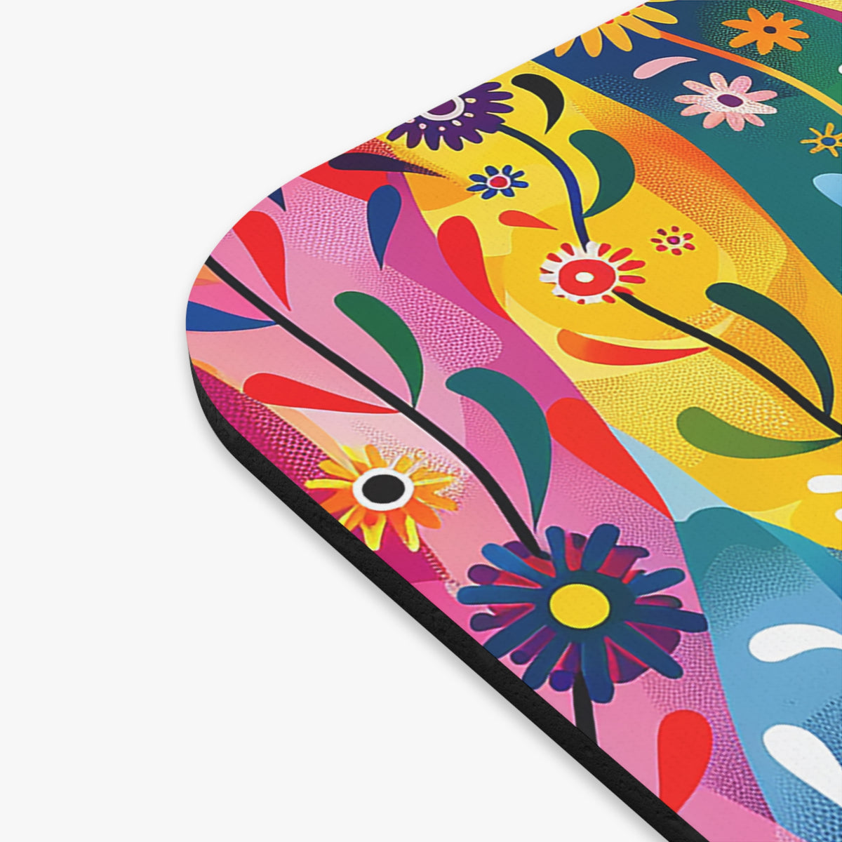 Floral Rhythms Mouse Pad - Smooth Moves, Vibrant Grooves - Navigate with Style!