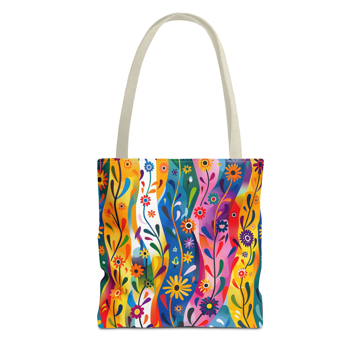 Floral Rhythms Tote Bag - Carry Creativity - Brighten Your Day with Every Step! Available in 3 sizes.