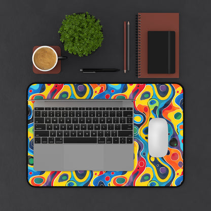 Groovy Splash Desk Mat (Desk Pad) - Bring the Funk of the '60s to Your Desk! Available in 3 sizes.