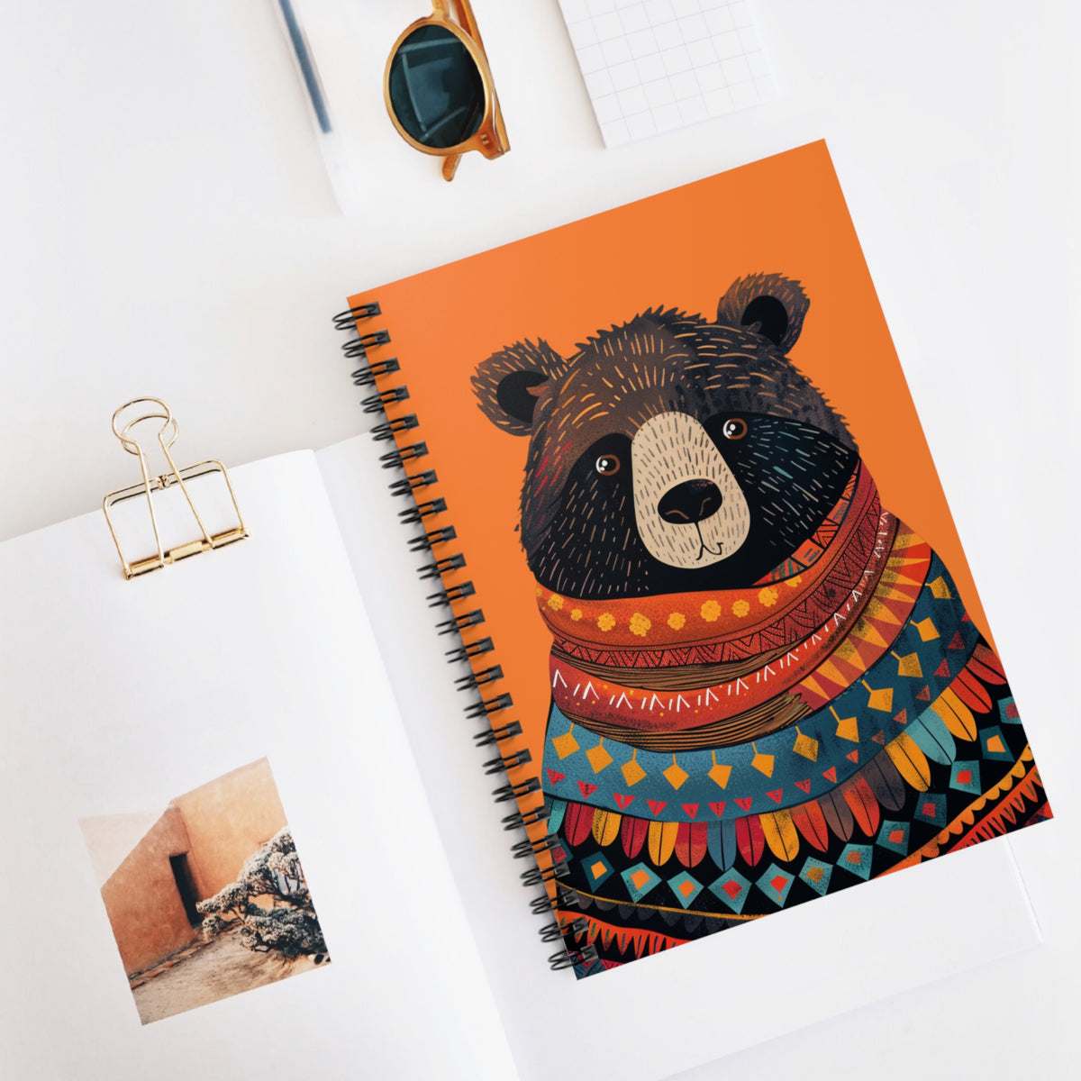 Uncle Bear Chic Spiral Notebook - Ruled Line - Jot Down Your Adventures with Papa Bear Notebook! From our Bear Family Collection.