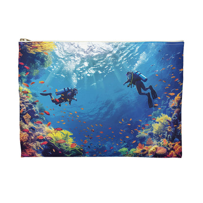 Cozumel Scuba Wonderland Accessory Pouch - Dive into Adventure with Underwater Wonder! Available in 2 sizes.