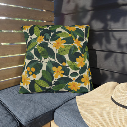 Sunshine Vines Square Outdoor Pillow - Spun Polyester - Double-Sided Print - UV-Resistant - Water-Resistant - Available in 3 sizes.