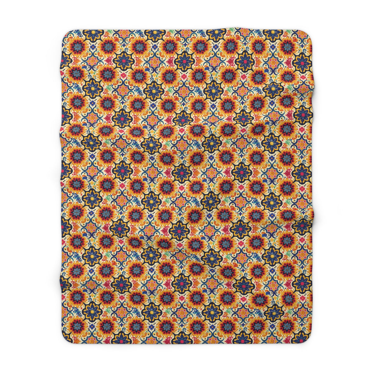 Moorish Mosaic Majesty Sherpa Fleece Blanket - Wrap Yourself in Worldly Elegance - Where History Meets Home Comfort! Available in 2 sizes.