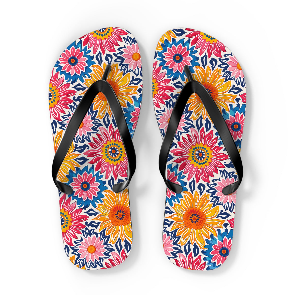 Sunsplash Petals Flip Flops. 5/8" Thick Comfortable Summer or Winter Gym/Sauna Footwear for Men and Women.
