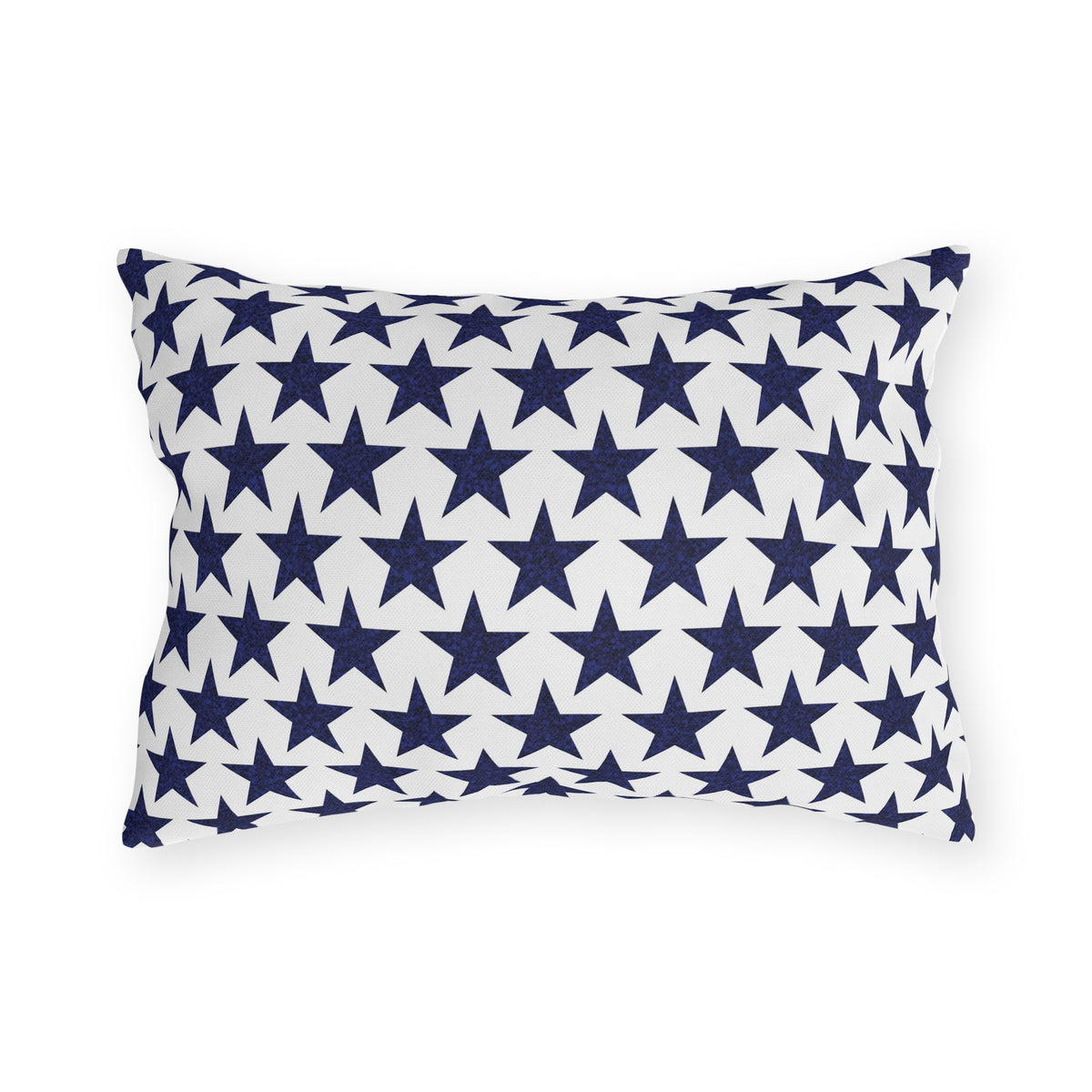 Starry Salute Outdoor Lumbar Pillow - Spun Polyester - 20" x 14" - Double-Sided Print - Concealed Zipper