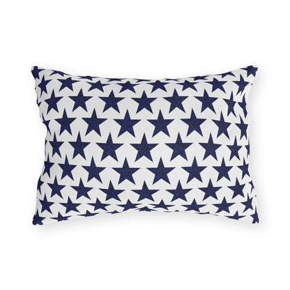 Starry Salute Outdoor Lumbar Pillow - Spun Polyester - 20" x 14" - Double-Sided Print - Concealed Zipper