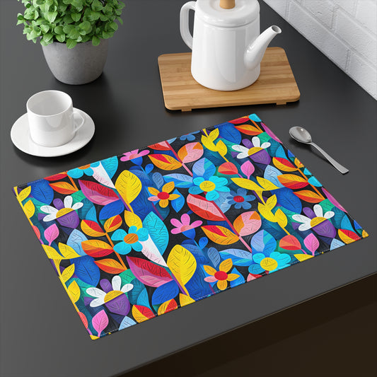Rhapsody in Bloom Placemat - Bring a Burst of Color to Every Meal with Blooms that Brighten Your Table! Cotton Twill - 18" x 14"