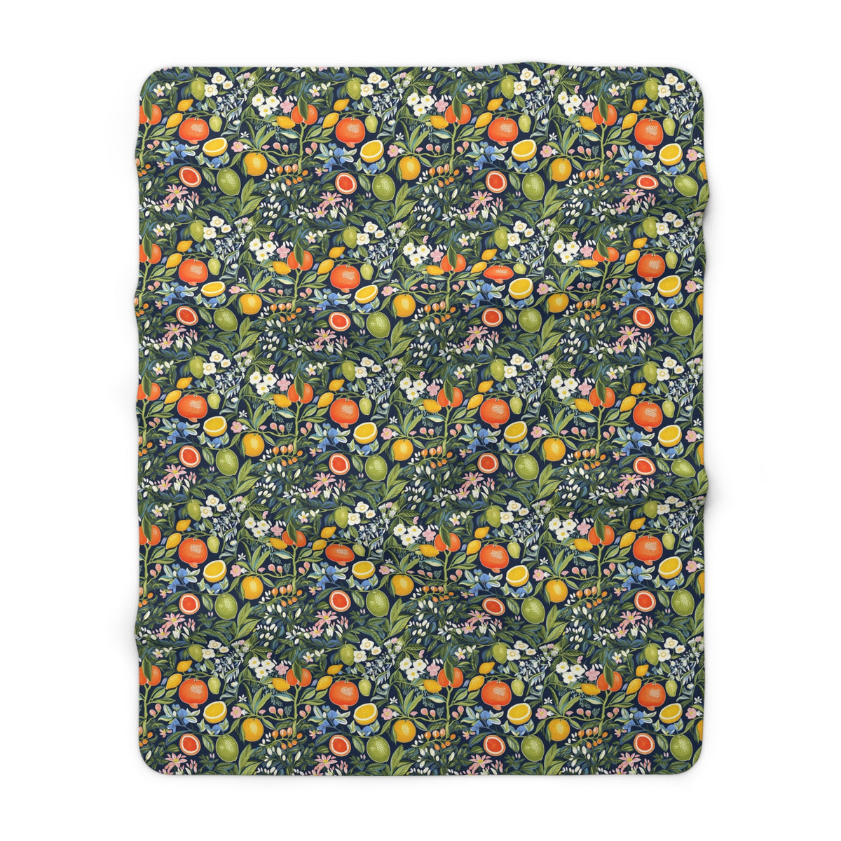 Magical Fruitiness Sherpa Fleece Blanket - Snuggle Up with Whimsy - A Lush Escape in Every Wrap! Available in 2 sizes.